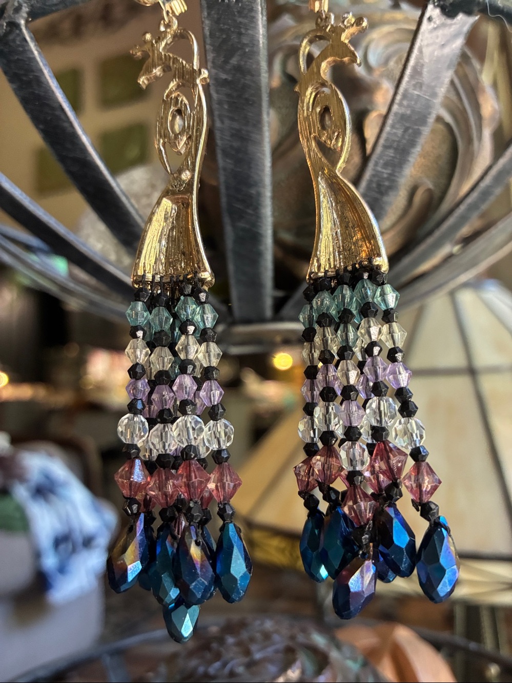 Betsy Johnson peacock earrings - Picture 4 of 5